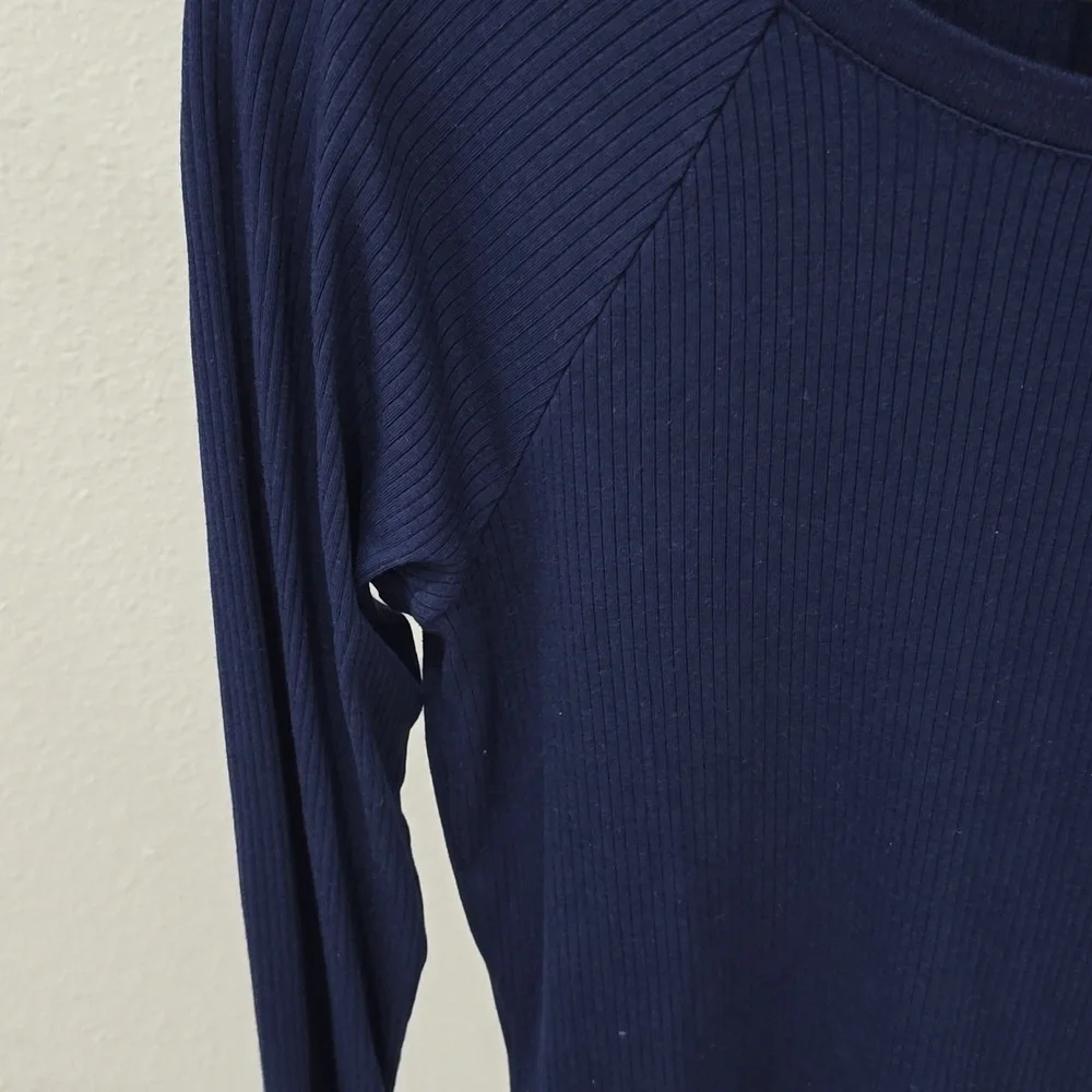 Ralph Lauren Navy Blue Long Sleeve Ribbed Gold Buttons Womens - Picture 4 of 8